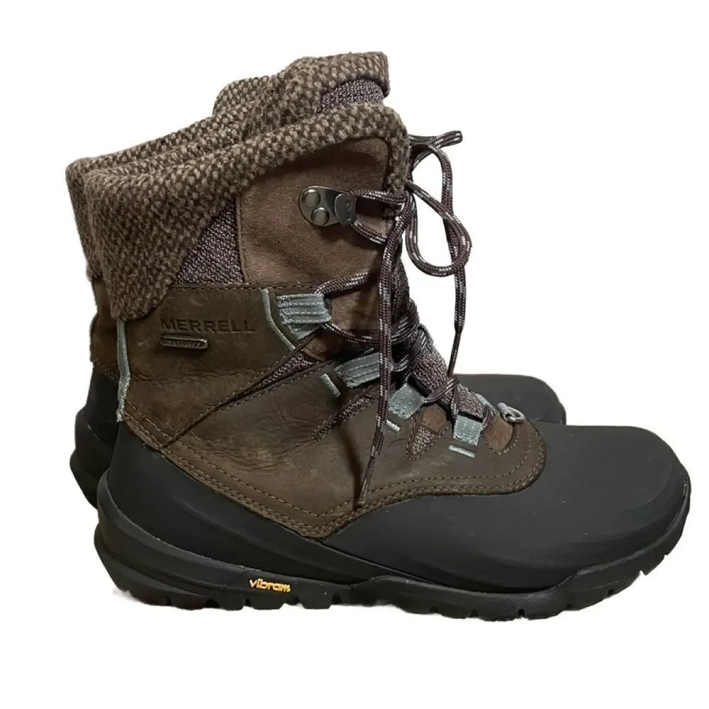 Merrell Women’s Therma Aurora 2 Mid Shell Leather & Wool Winter Boots (Size: 8)